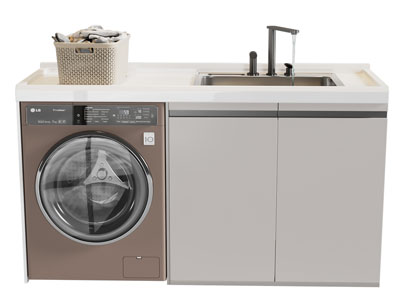 现代阳台洗衣机收纳柜3d模型 现代阳台洗衣机收纳柜