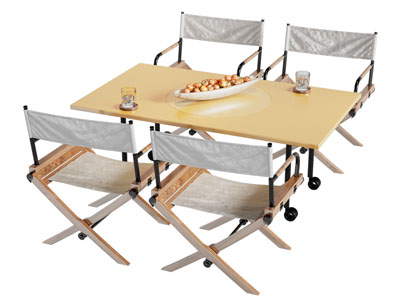 现代可折叠餐桌椅组合