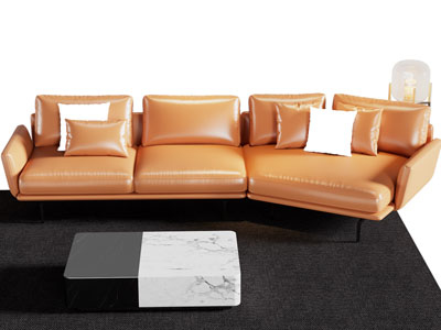 现代弧形多人沙发 茶几组合