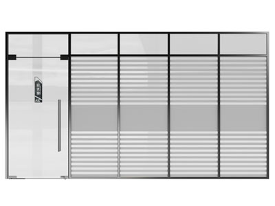 现代办公玻璃隔断 平开门3d模型 现代办公玻璃隔断 平开门