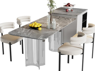 现代吧台餐桌椅组合