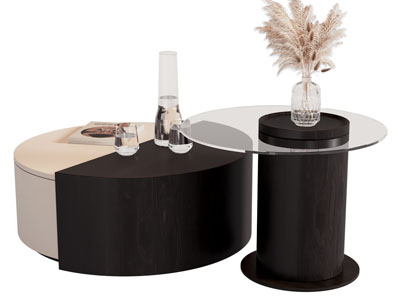 现代圆形茶几边几