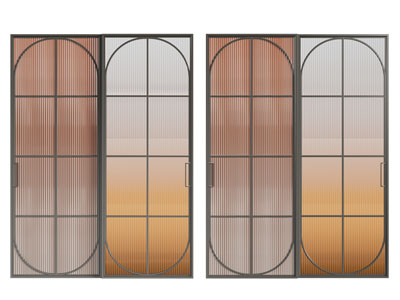 法式渐变玻璃推拉门3d模型 法式渐变玻璃推拉门