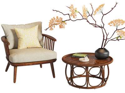 侘寂风中古风休闲椅子 边几