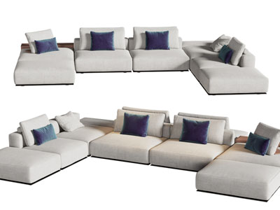 现代转角多人沙发