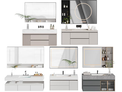 现代洗手台 镜柜 浴室柜