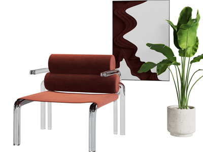 现代休闲椅子 装饰挂画