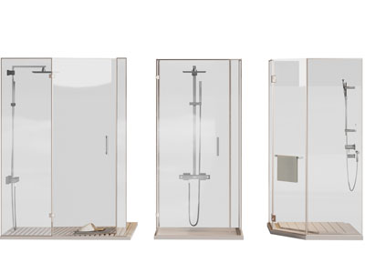 现代玻璃淋浴房3d模型 现代玻璃淋浴房