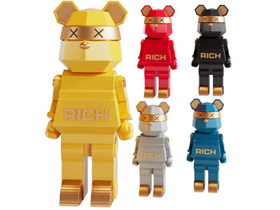 现代积木熊雕塑雕刻摆件3d模型 现代积木熊雕塑雕刻摆件