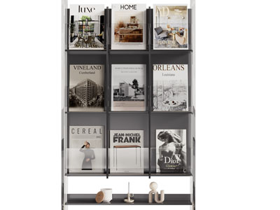 现代书刊杂志收纳装饰架 书柜3d模型 现代书刊杂志收纳装饰架 书柜