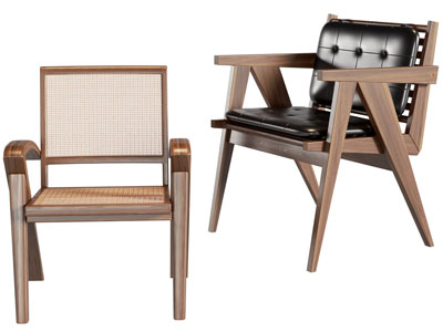 侘寂风休闲椅子 餐椅