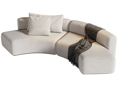 现代弧形沙发 多人沙发