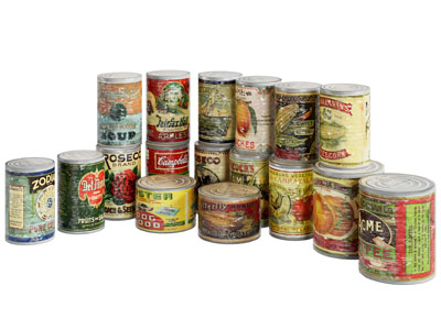 现代午餐肉 玉米 水果罐头 食物