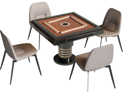 现代方形麻将娱乐桌椅组合