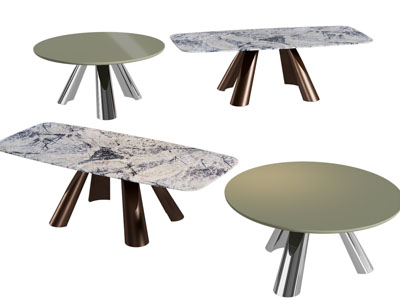 现代长方形 圆形茶几