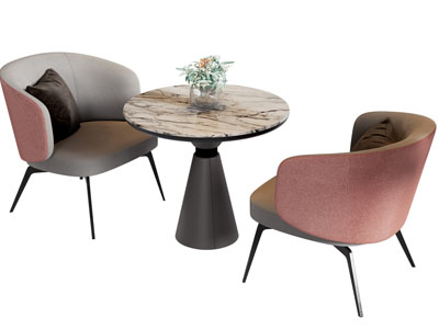 现代休闲椅子 边几