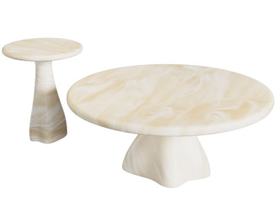 现代奶油风茶几边几