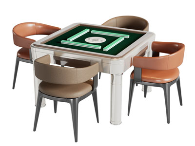 现代方形麻将娱乐桌椅组合