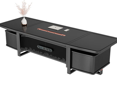 新中式书桌3d模型 新中式书桌