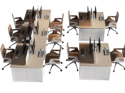 现代办公桌椅组合