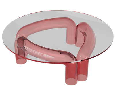 现代圆形玻璃茶几