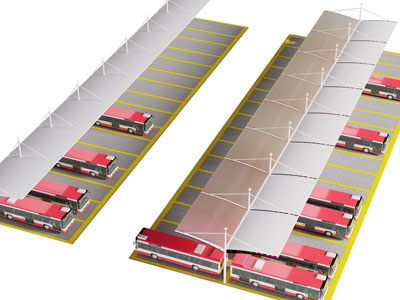 现代停车场 停车棚