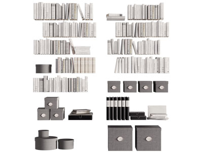 现代书籍 书本 文件盒摆件组合