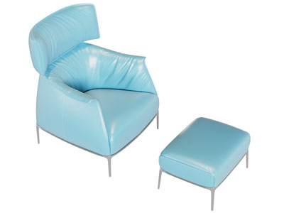 现代单人沙发 脚踏