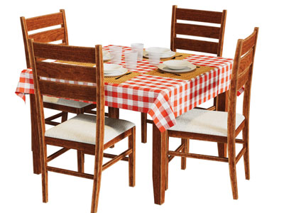 现代老式方形餐桌椅组合