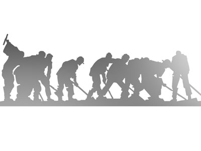 现代劳动工人剪影 剪纸 墙贴 墙饰