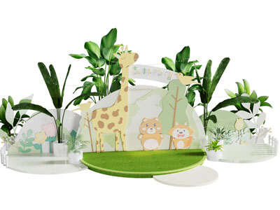 现代卡通场景美陈 摆件组合 户外装置