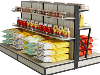 现代超市粮食货架 展柜3d模型 现代超市粮食货架 展柜