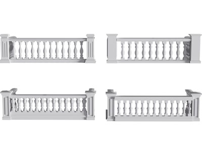 现代石雕栏杆 围栏 护栏3d模型 现代石雕栏杆 围栏 护栏