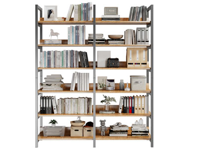 现代开放式书柜 装饰架3d模型 现代开放式书柜 装饰架