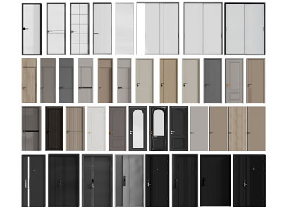 现代玻璃门 推拉门 平开门 入户门 房门3d模型 现代玻璃门 推拉门 平开门 入户门 房门