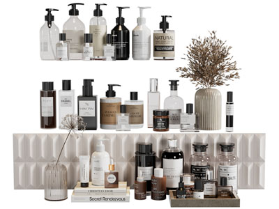 现代化妆品 护肤品摆件组合