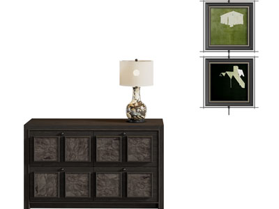 法式玄关柜 装饰挂画3d模型 法式玄关柜 装饰挂画