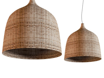 侘寂风竹编灯罩吊灯