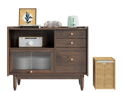 现代中古风玄关柜 餐边柜3d模型 现代中古风玄关柜 餐边柜