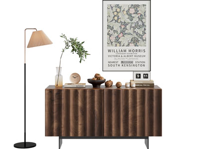 法式中古风玄关柜 边柜3d模型 法式中古风玄关柜 边柜