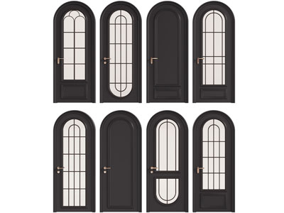 法式拱形平开门 玻璃门 木门 房门3d模型 法式拱形平开门 玻璃门 木门 房门