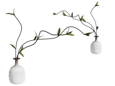 现代陶艺花瓶花卉