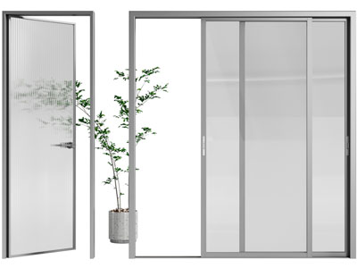 现代玻璃平开门 推拉门3d模型 现代玻璃平开门 推拉门