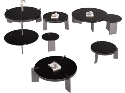 现代圆形茶几边几