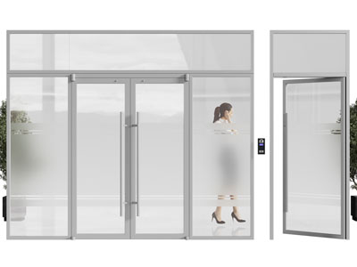 现代办公玻璃大门 双开门 平开门3d模型 现代办公玻璃大门 双开门 平开门