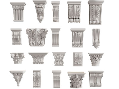 欧式雕花柱托 柱头3d模型 欧式雕花柱托 柱头