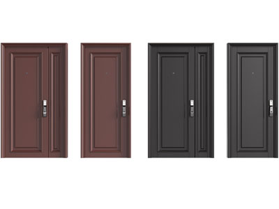 现代子母平开门 入户门 防盗门3d模型 现代子母平开门 入户门 防盗门