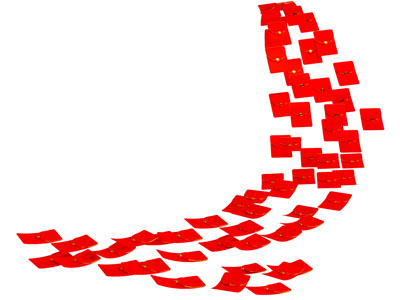 现代红包雨美陈 漂浮红包 节日红包 红包标识