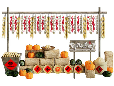 新中式民宿五谷丰登美陈