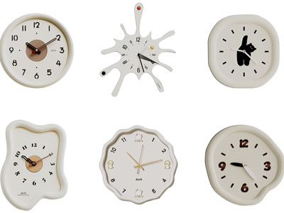 现代奶油风钟表 墙饰挂件